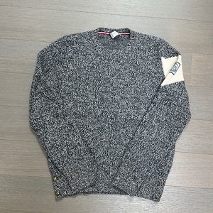 Men’s Wool Moncler Knit Sweater. Mens size small. Navy Marl Color w/ Crean Patch